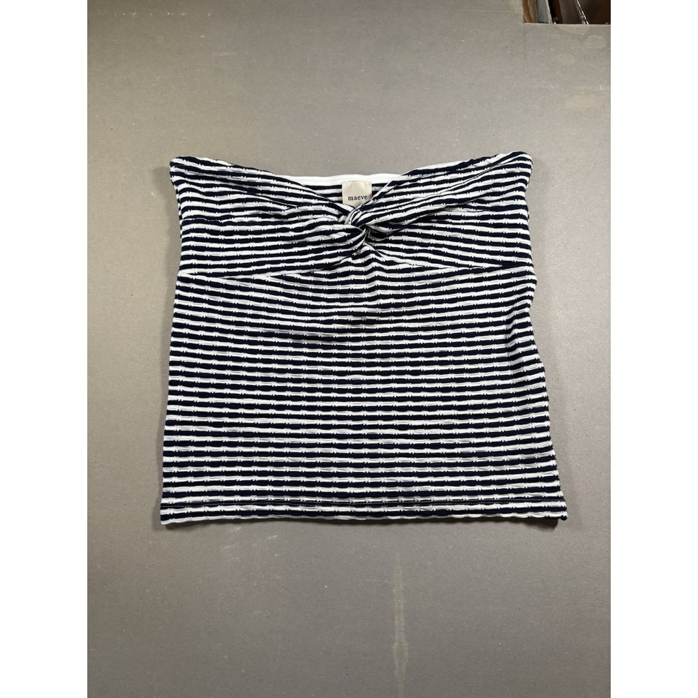 Maeve Navy/White Stripped Tube Top Large NWT